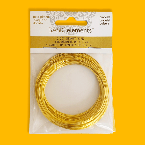 Pulsera de Alambre con Memoria 2.25" / Bracelet Memory Wire; Gold Plated, 2.25" - 70 loops