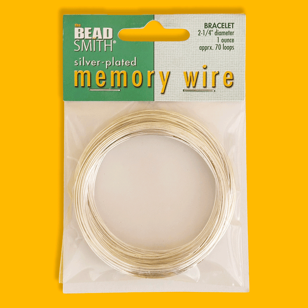 Pulsera de Alambre con Memoria 2.25" / Bracelet Memory Wire; Silver Plated, 2.25" - 70 loops