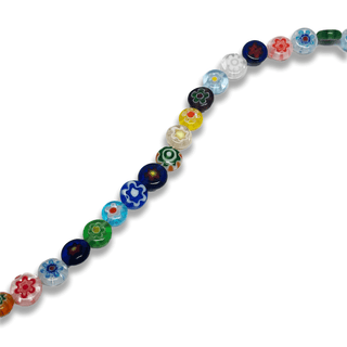Flat Millefiori Round Beads - 8mm