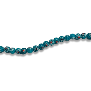Turquoise Millefiori Round Beads - 8mm