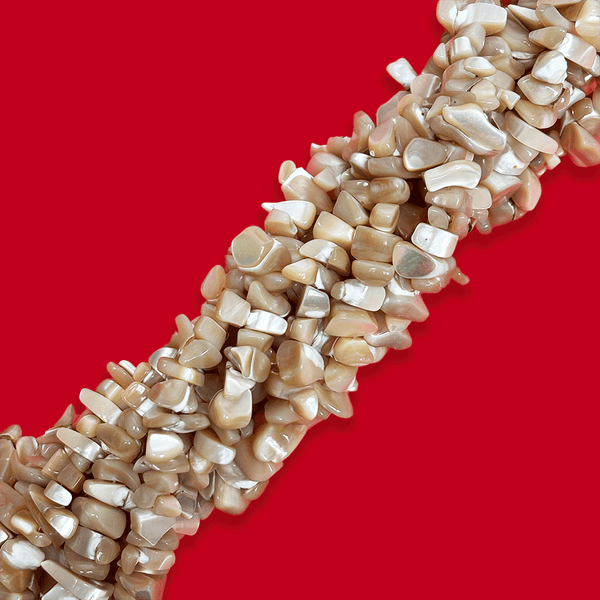 Mother of Pearl, Cream Chips Beads - 18mm