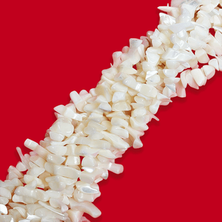 Mother of Pearl, White Chips Beads - 18mm