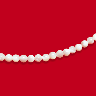 Mother of Pearl, White Round Beads - 4mm