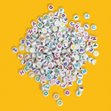 Multi Colored Alphabet Beads; 28 grams