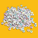 Multi Colored Alphabet Beads; 28 grams