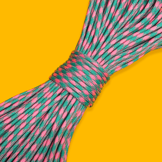 Cuerda Paracord / Paracord; 4mm: 34 yards - Pink & Turquoise