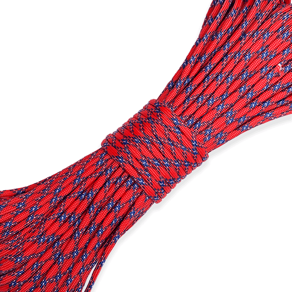 Cordón Paracord; 4mm: 34 yardas - Coral y Azul Royal