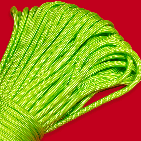 Cordón Paracord; 4mm: 34 yardas - Verde Neón