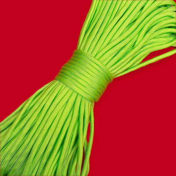 Cordón Paracord; 4mm: 34 yardas - Verde Neón