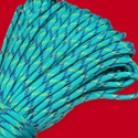 Cuerda Paracord / Paracord; 4mm: 34 yards - Turquoise, Yellow & Blue