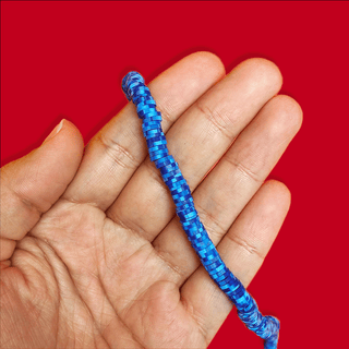 Flat Polymer Clay Beads - Navy and Maximum Blue