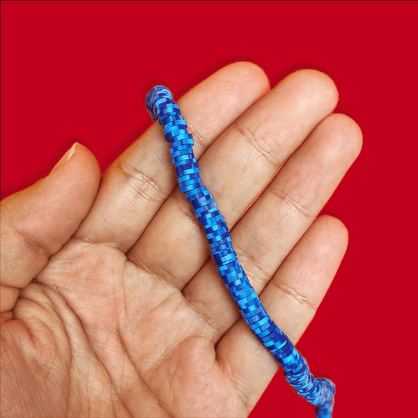 Flat Polymer Clay Beads - Navy and Maximum Blue