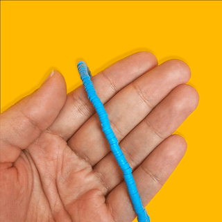 Flat Polymer Clay Beads - Bright Blue
