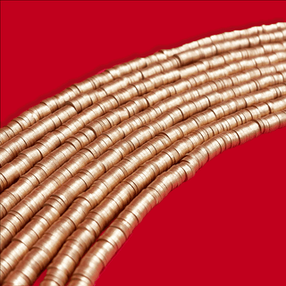 Flat Polymer Clay Beads - Gold