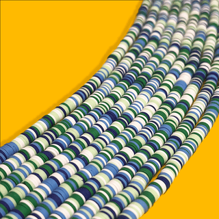 Flat Polymer Clay Beads - Green Multicolor
