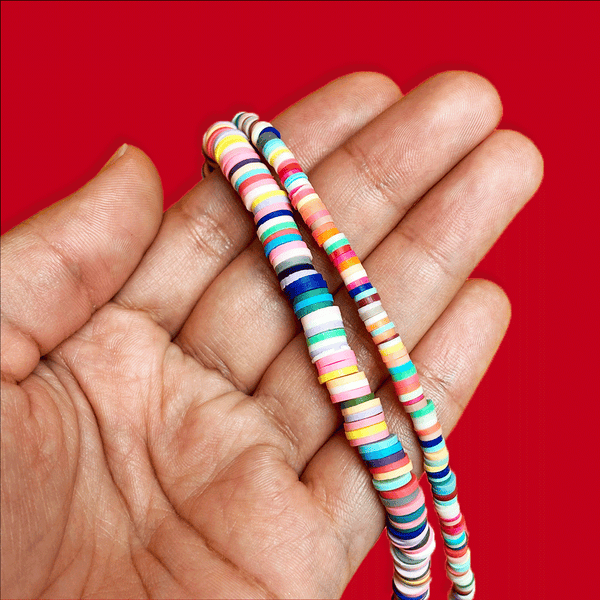 Flat Polymer Clay Beads - Multicolor
