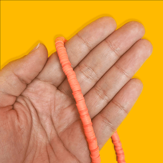 Flat Polymer Clay Beads - Peach