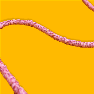 Flat Polymer Clay Beads - Pink and Yellow Tones