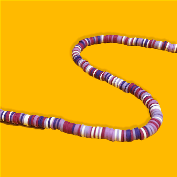 Flat Polymer Clay Beads - Lavander Multicolor