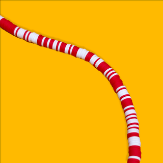Polymer Clay Beads - Red and White