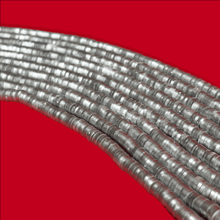 Flat Polymer Clay Beads - Silver