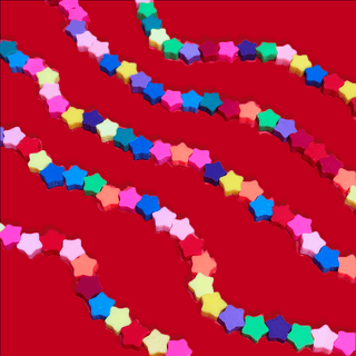 Polymer Clay Beads - Multicolor Stars