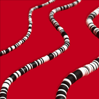 Flat Polymer Clay Beads - Black and White