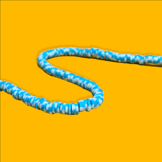 Flat Polymer Clay Beads - Blue Tones