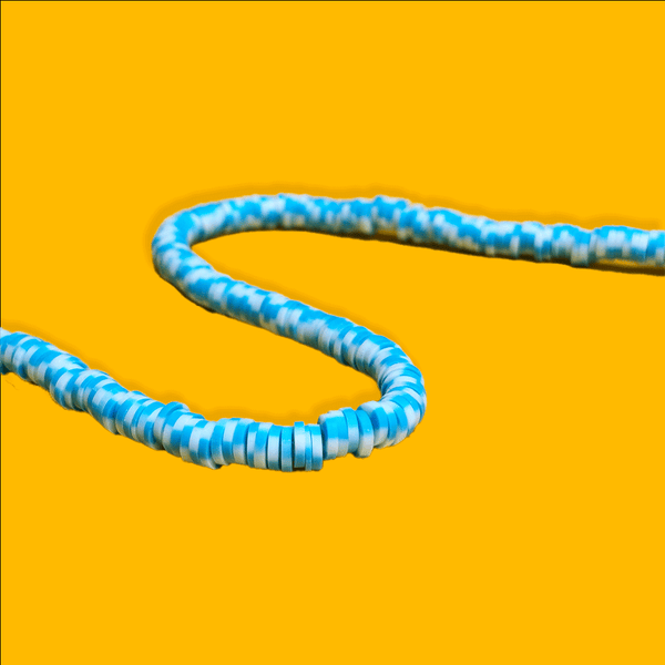 Flat Polymer Clay Beads - Blue Tones