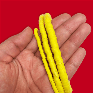 Flat Polymer Clay Beads - Yellow