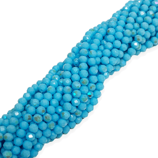 Rondelle de Cristal, Azul Claro Tornasol AB