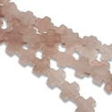 Cuentas de Cruces Cuarzo Rosado - 12mm