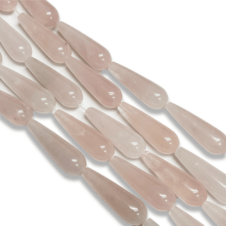 Rose Quartz Drops Beads, 30mm - 1 strand