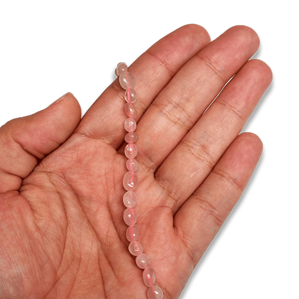 Cuentas Irregulares de Cuarzo Rosado- 7mm