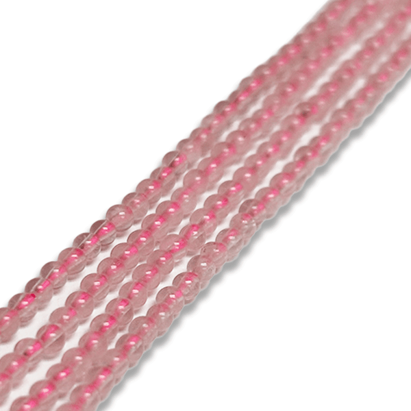 Cuentas Redondas de Cuarzo Rosado - 2mm