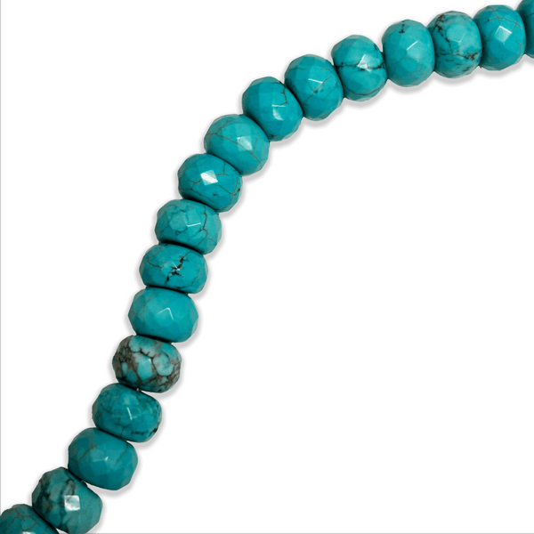 Faceted Turquoise Rondelle Beads  / Cuentas de Turquesa Facetadas en Forma de Rondelle – 8mm
