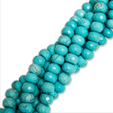 Faceted Turquoise Rondelle Beads  / Cuentas de Turquesa Facetadas en Forma de Rondelle – 8mm