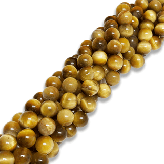 Ojo de Tigre Miel / Honey Tiger Eye Gemstone Beads - 12mm Round