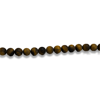 Ojo de Tigre Mate / Tiger Eye Matte Gemstone Beads - 10mm Round