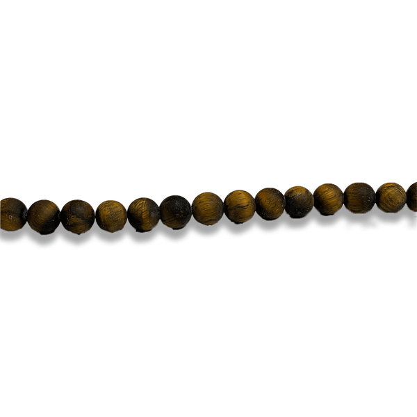 Ojo de Tigre Mate / Tiger Eye Matte Gemstone Beads - 10mm Round