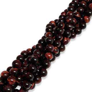 Ojo de Tigre Rojo / Red Tiger Eye Gemstone Beads - 10mm Round