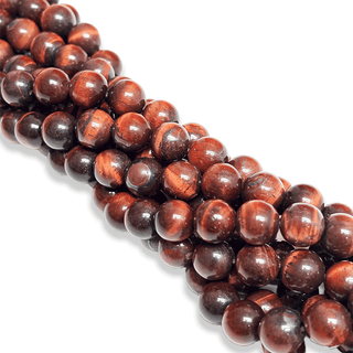 Ojo de Tigre Rojo / Red Tiger Eye Gemstone Beads - 12mm Round