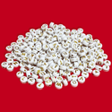 White Alphabet Beads / Gold Letters; 28 grams