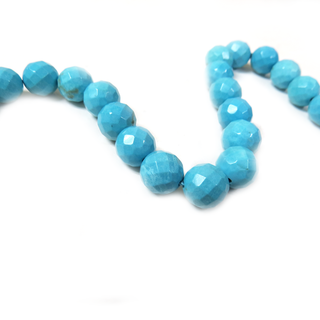 Round Faceted Turquoise Bead, 10mm - 1 strand