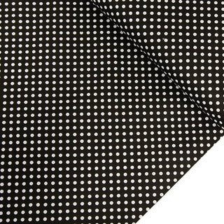 Black Background with White Polka Dots Fabric- 100% Cotton Print Fabric, 44/45" Wide