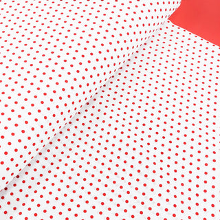 White and Red 1/8" Polka Dots - 100% Cotton Print Fabric, 58" Wide