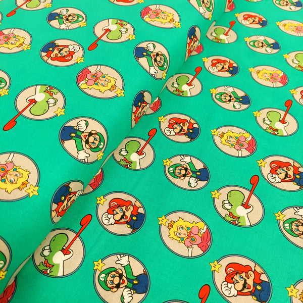 Mario Brothers 100% Cotton Print Fabric, 44/45" Wide