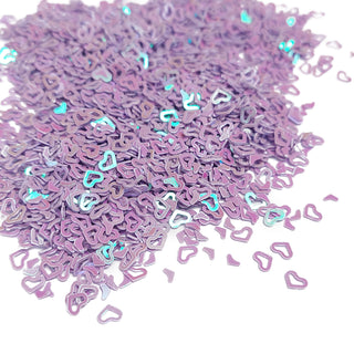 Lavender Open Heart Shaped Glitter ; 10 grams
