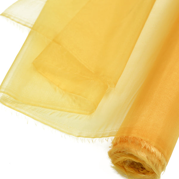 Yellow, Polyester Crystal Organza Fabric, Shiny - 58" Wide; 1 Yard