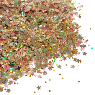 Pink and Gold Stars Mix - Chunky Glitter, 2oz